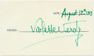 Item #47158 Signature. Violette VERDY