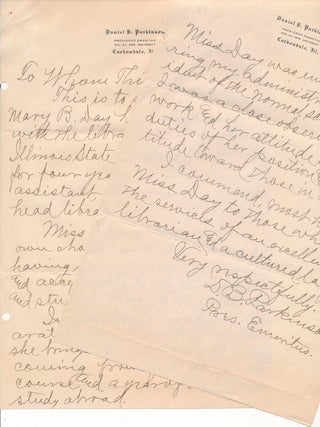 Item #47209 Autograph Letter Signed. Daniel B. PARKINSON