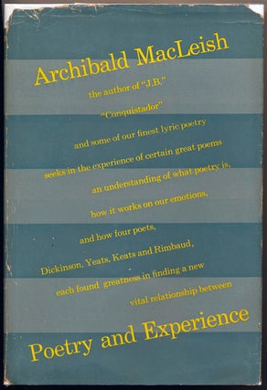 Item #47256 Poetry and Experience. Archibald MacLEISH