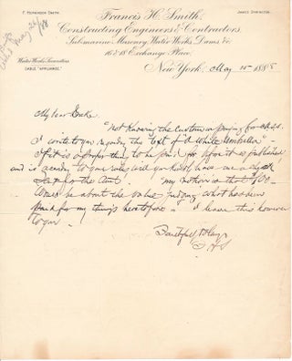 Item #47433 Autograph Letter Signed. F. Hopkinson SMITH
