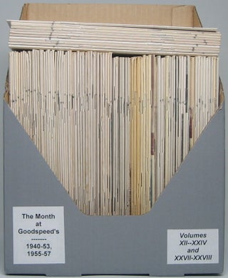 Item #47816 The Month at Goodspeed's (complete Volumes XII -- XXIV plus XXVII and XXVIII). Norman...