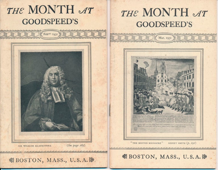 Item #47864 The Month at Goodspeed's Book Shop: Volume II, Nos. 6-9. Norman L. DODGE.