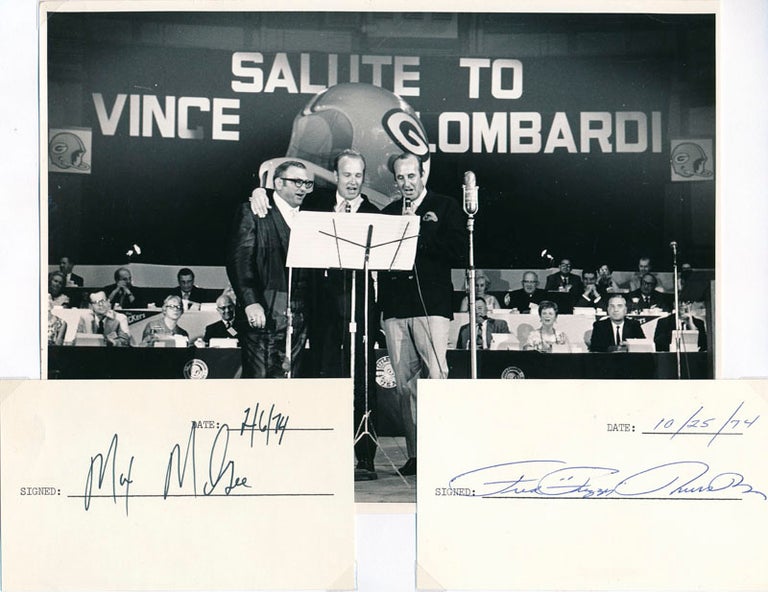 Item #47894 Pair of Signatures / Unsigned Photograph. Max McGEE, Fred "Fuzzy" THURSTON.