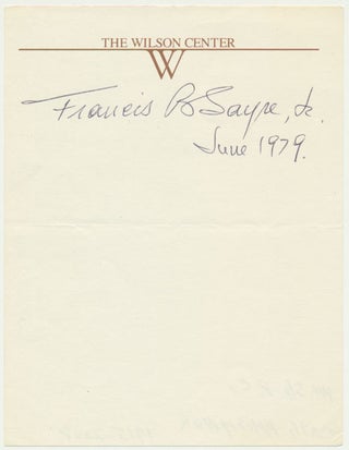 Item #48261 Signature. Francis B. SAYRE, Jr