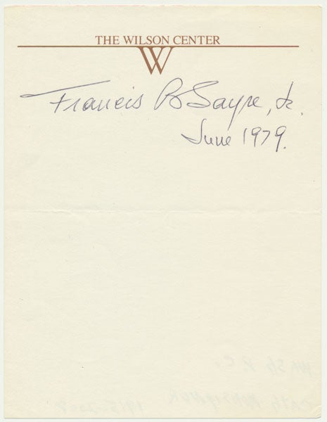 Item #48261 Signature. Francis B. SAYRE, Jr.
