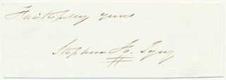 Item #48263 Salutation and Signature. Stephen H. TYNG