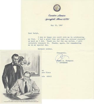 Item #48362 Typed Note Signed / Unsigned Print. James R. THOMPSON