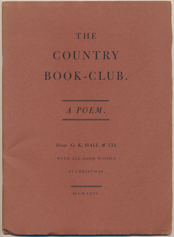 Item #48550 The Country Book-Club. A Poem. Charles SHILLITO.