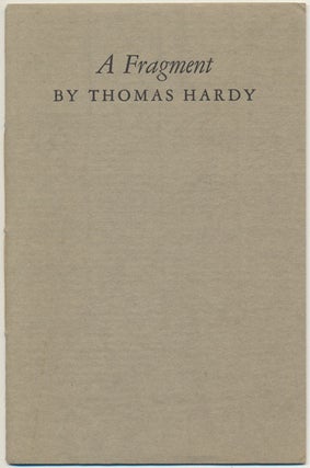 Item #48569 A Fragment. Thomas HARDY