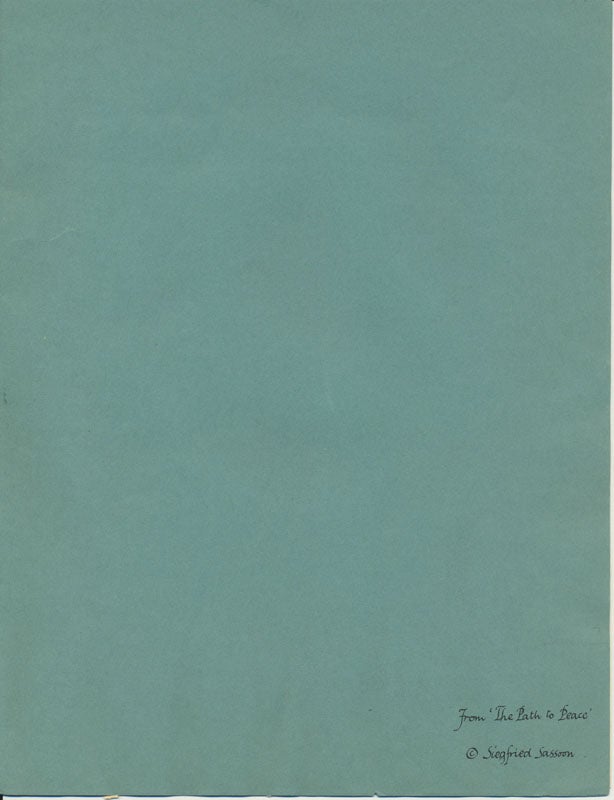 SASSOON, Siegfried - Arbor Vitae (1959) / Unfoldment (1960)