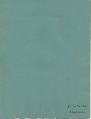 Item #48583 Arbor Vitae (1959) / Unfoldment (1960). Siegfried SASSOON