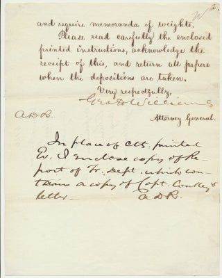 Item #48776 Document Signed (partial). George H. WILLIAMS
