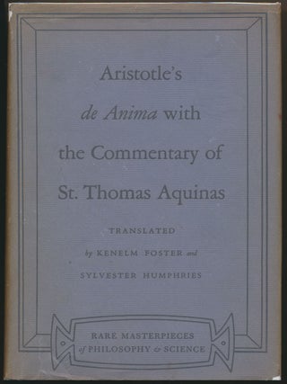 Item #48922 Aristotle's de Anima in the version of William of Moerbeke and the Commentary of St....