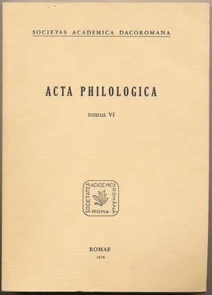 Item #49043 Acta Philologica: Tomus VI. PHILOLOGY -- JOURNAL