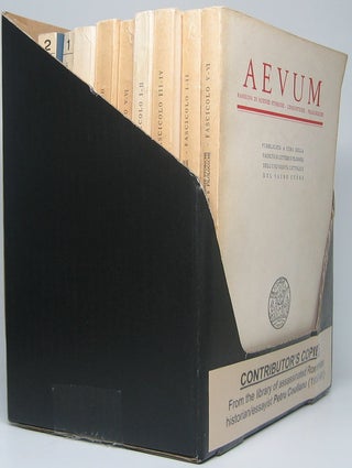 Aevum: Pubblicata a Cura Della Facolta do Lettere e Filosofia dell-Universita Cattolica del Sacro Cuore.