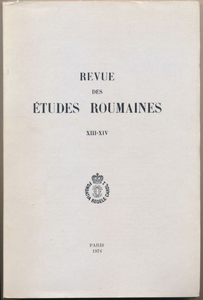 Item #49049 Revue des Études Roumaines: Tome XIII-XIV and Tome XV. Emile TURDEANU