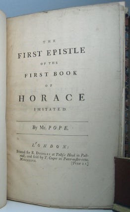 Item #49459 The First Epistle of the First Book of Horace Imitated. Alexander POPE