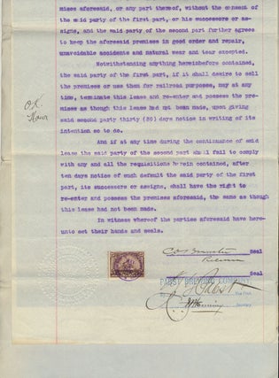 Item #49536 Typed Document Signed. Gustav G. PABST