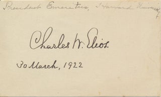 Item #49572 Signature / First Day Cover. Charles W. ELIOT