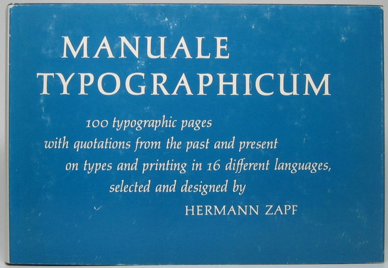 Item #49631 Manuale Typographicum. Hermann ZAPF.