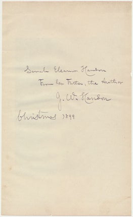 Item #49661 Inscription and Signature. John Wesley HANSON