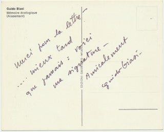 Item #49662 Inscribed Photograph Signed. Guido BIASI