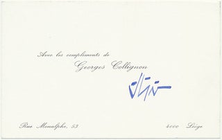 Item #49668 Signed Calling Card. Georges COLLIGNON