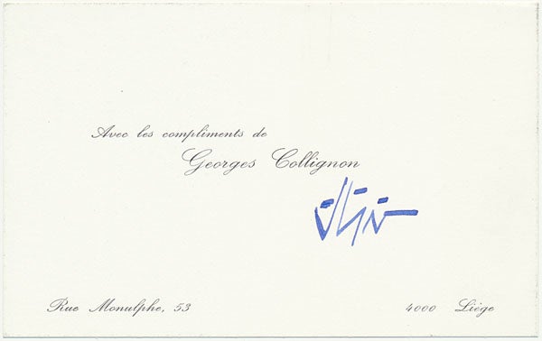 Item #49668 Signed Calling Card. Georges COLLIGNON.