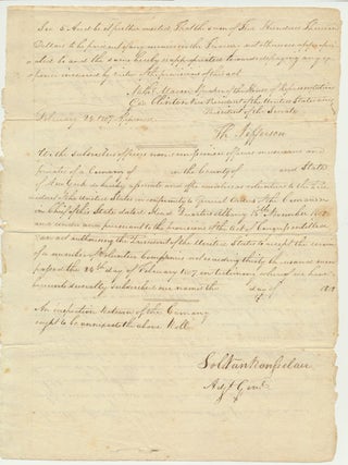 Item #49673 Document Signed. Solomon VAN RENSSELAER