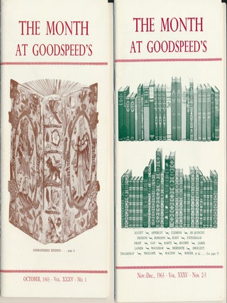 Item #50408 The Month at Goodspeed's Book Shop: Volume XXXV. Norman L. DODGE