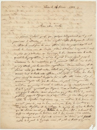 Item #50703 Autograph Letter Signed. Raymond-Jean-Francois-Marie Lacave LAPLAGNE-BARRIS