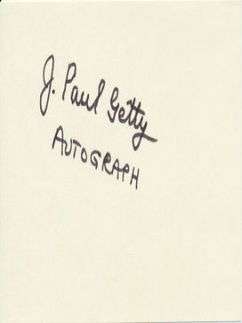 Item #50719 Signature. J. Paul GETTY