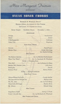 Item #50751 Printed Document Signed. Margaret TRUMAN
