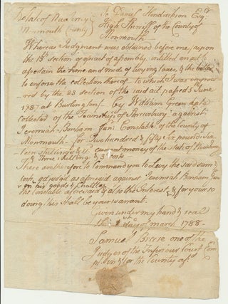 Item #50784 Autograph Document Signed. COLONIAL WARRANT, Samuel BREESE