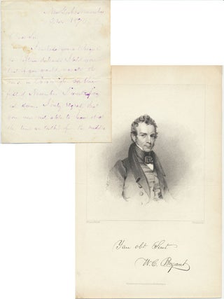 Item #51160 Autograph Letter Signed / Unsigned Steel-Engraved Portrait. William Cullen BRYANT