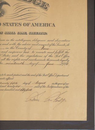 Item #51319 Partly-Printed Document Signed. Calvin COOLIDGE
