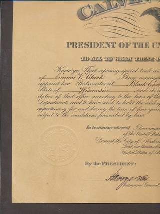 Partly-Printed Document Signed.