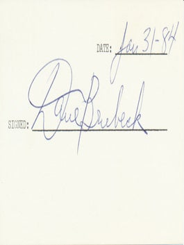 Item #51429 Signature. Dave BRUBECK