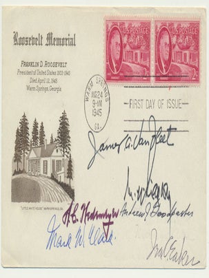 Item #51453 Signed First Day Cover. Franklin D. ROOSEVELT, Mark W. CLARK, Ira C. EAKER, Andrew J....