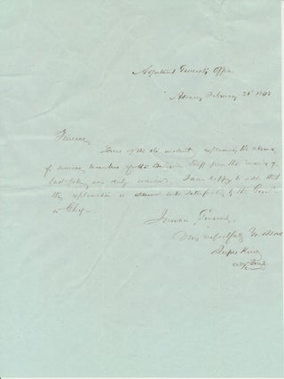 Item #51486 Autograph Note Signed. Rufus KING