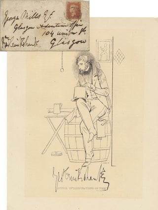 Signed and Addressed Envelope / Unsigned Portrait. George CRUIKSHANK.