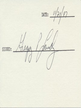 Item #51630 Signature. Gregory P. LANDRY