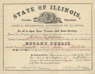 Item #51682 Document Signed. John L. BEVERIDGE