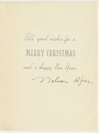 Item #51802 Signed Christmas Card. Nelson ALGREN