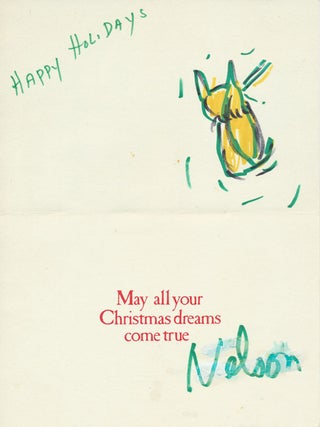 Item #51803 Signed Christmas Card. Nelson ALGREN