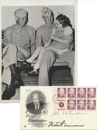 Item #51846 Signed First Day Cover / Unsigned Photograph. John S. D. EISENHOWER, Milton S....