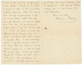 Item #52486 Autograph Letter Signed. William BELLAMY