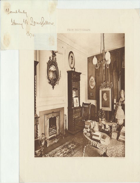 Item #52585 Signature and Inscription / Unsigned Photograph. Henry Wadsworth LONGFELLOW.
